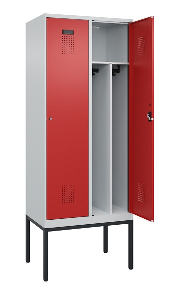 C+P Spind Evolo PLUS, Gestell, 2 Abteile, 2120x800x500mm, 7035/3020, Verschluss Zylinderschloss, 0490307-22F S10032