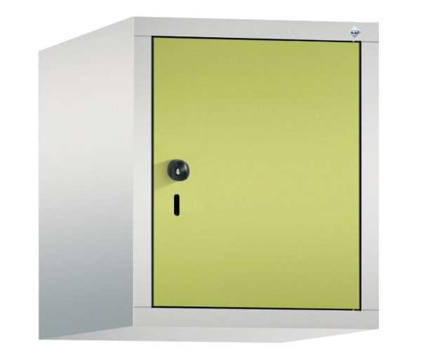 C+P Aufsatz-Garderobenschrank Evolo, 1 Abteil, H500xB420xT500 mm, Lichtgrau/Viridingrün, 48090-12 S10029