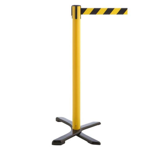 Stein HGS Personenleitsystem -P-Line Compact-, gelb, schwarz/gelb diagonal (schraffiert), mit Gurtendstück (Standard), 34868-1402