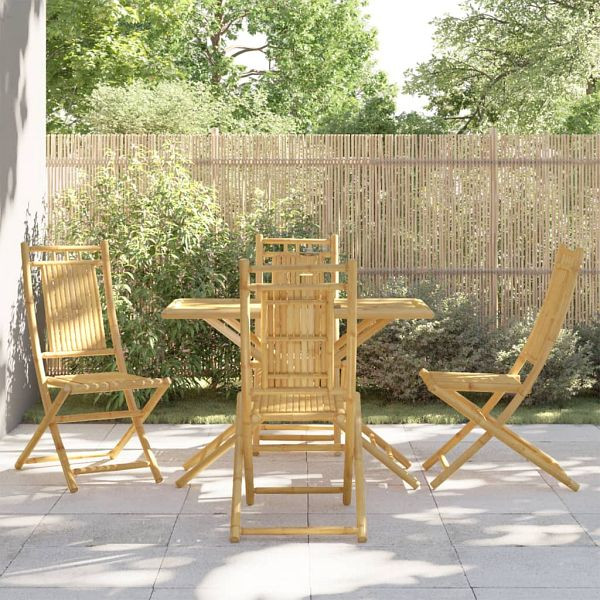 vidaXL 5-teilig Garten-Essgruppe Bambus, Material: Bambus, naturbelassen, 3278528