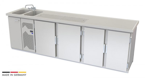 hefa Theke Brillant 30V/2L-TTTT, Abmaße: 950 x 3.000 x 650/700 mm, Brillant 30V/2L-TTTT