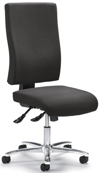 Deskin Bürodrehstuhl COMFORT R BIG DELUXE ohne Armlehnen, Fußkreuz Stahl inkl. Gasfeder verchromt, Bezug Stoff Basic G, Farbe anthrazit, 258366