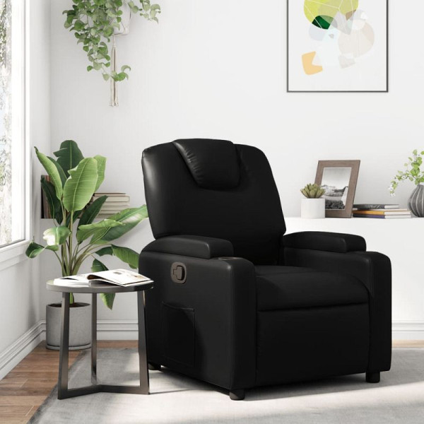 vidaXL Relaxsessel, Kunstleder, Schwarz, 3205540, 8721012180284