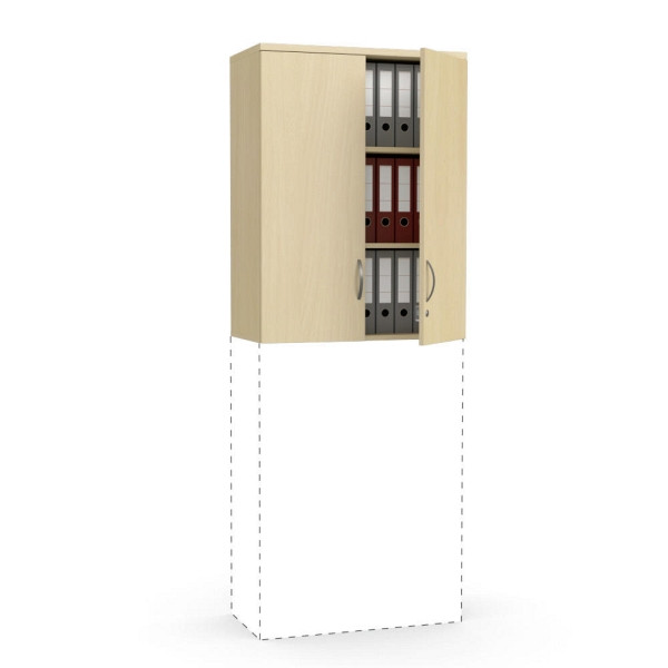 Deskin Flügeltüren-Aufsatzschrank MULTI M, Buchedekor, B 800 x H 1055 x T 420 mm, 271917