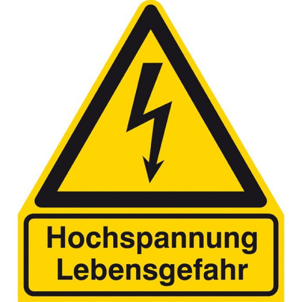 Stein HGS Elektrokennzeichnung/Warnkombischild, Hochspannung Lebensgefahr, 297 x 410 mm / Alu, geprägt, 11.1281