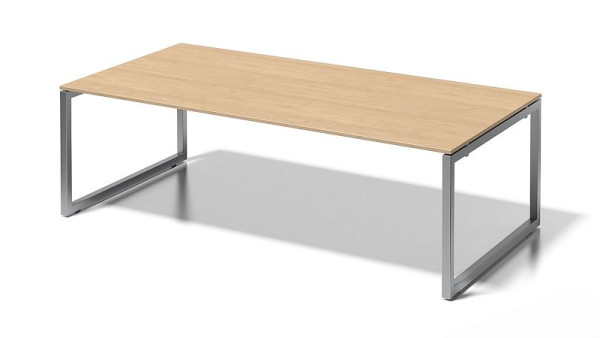 Bisley Cito Chefarbeitsplatz/Konferenztisch, 730 mm höhenfixes O-Gestell, H 19 x B 2400 x T 1200 mm, ahorn/silber, DOF2412MP355