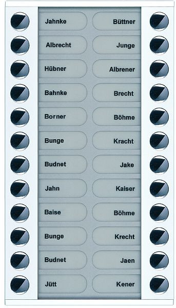 TCS Klingeltastenerweiterung für Audio Außenstation Serie PES/AVE 24 Klingeltasten (rechts-/linksbündig), AP weiß, PET24-WS/04