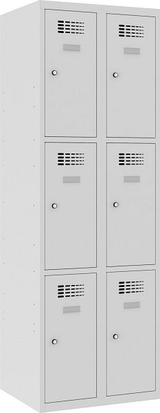 Eurobox Garderobenspind, 2 Abteile 6 Fächer, 400 mm, 0300-040203