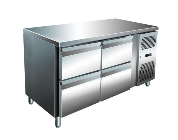 A&S Polarny VIP Kühltisch mit 2 x 2 Schubladen -2 bis +8°C 1.360x700x860 mm, KT2C4-VIP