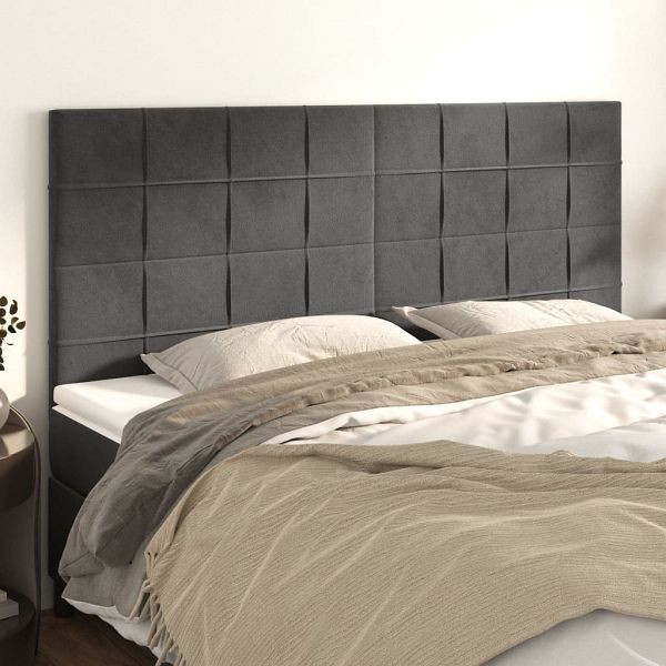 vidaXL Kopfteile 4 Stück Dunkelgrau 80x5x78/88 cm Samt, 3116387