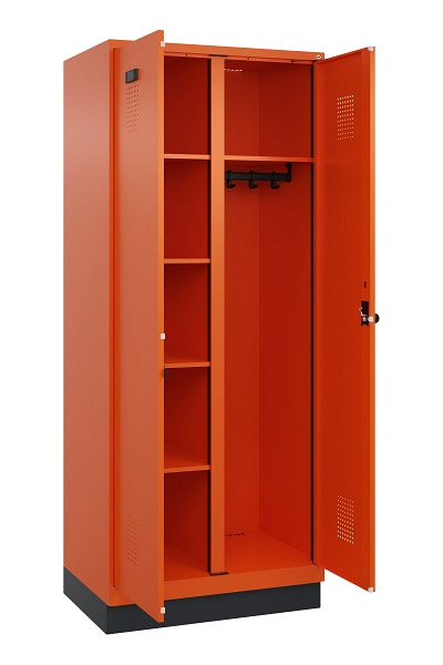 C+P Wäsche-/Garderobenspind Evolo PLUS, mit Sockel, 2 Abteile, 1950x800x500mm, 2, Drehriegel, 049620-22 S10023