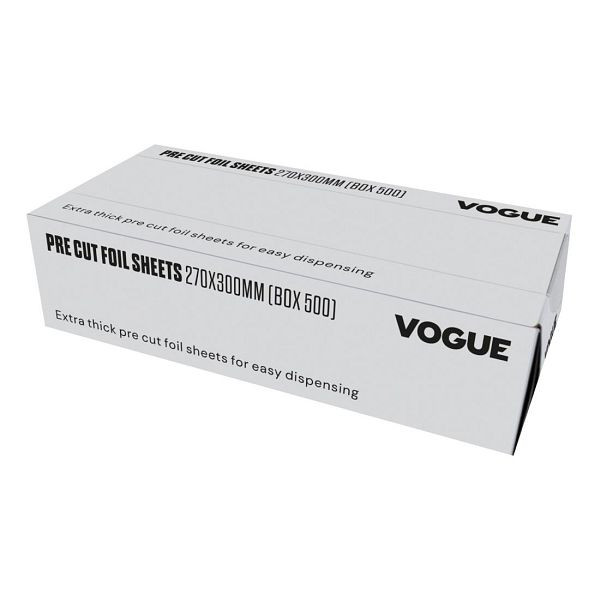 Vogue Alufolie Blätter zugeschnitten 270x300mm, VE: 500 Stück, CU259