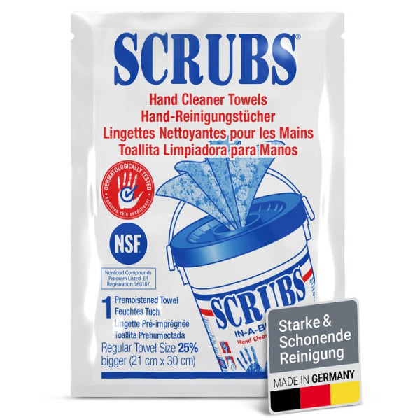 Stein HGS SCRUBS Reinigungstücher für Hände, Maschinen und Werkzeuge 'Single Pack', VE: 100 Stück, 15845
