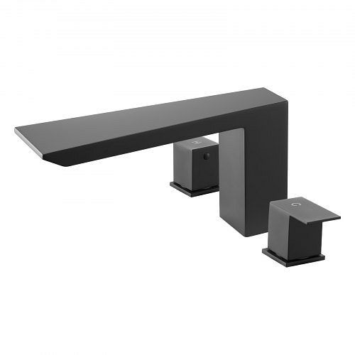 VEVOR römische Badewannenarmatur, 3-Loch-Set, 2 Griffe, Edelstahl-Hahn für Deckmontage, schmaler Auslauf, DFPTKBDHS2GS9BUIK002V0