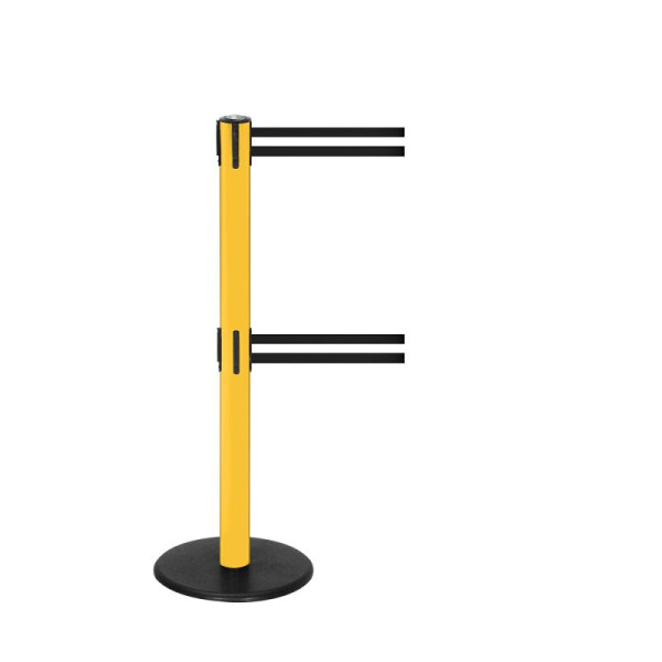 Stein HGS Personenleitsystem -P-Line Duo-, gelb, schwarz/weiß/schwarz waagerecht (gestreift), mit Gurtendstück (Standard), Gurtlänge: 2 x 4 m, 14153-0702