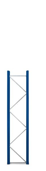 hofe Stützrahmen, blau/verzinkt H 3360 x T 750 mm, zerlegt inkl. 2 Fußplatten und 2 Bolzenanker, PH-SRB-3360-750