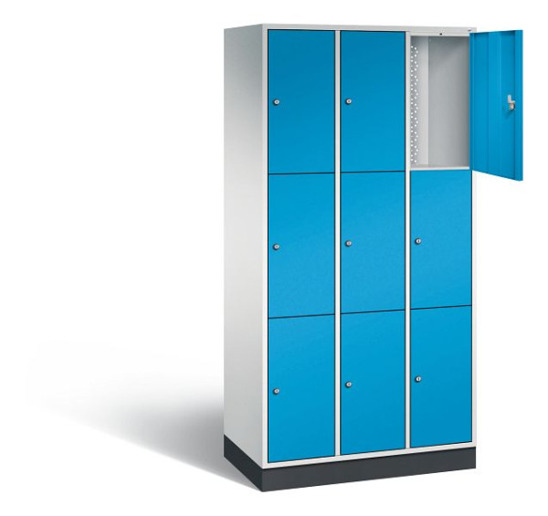 C+P Schließfachschrank Intro, H1950xB920xT490mm, Farbe: Lichtgrau / Lichtblau, 8370-301 S10027