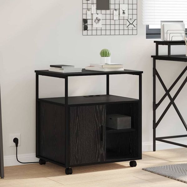 vidaXL Büroschrank mit Lademöglichkeit Schwarze Eiche 61 x 46 x 67 cm, 859830