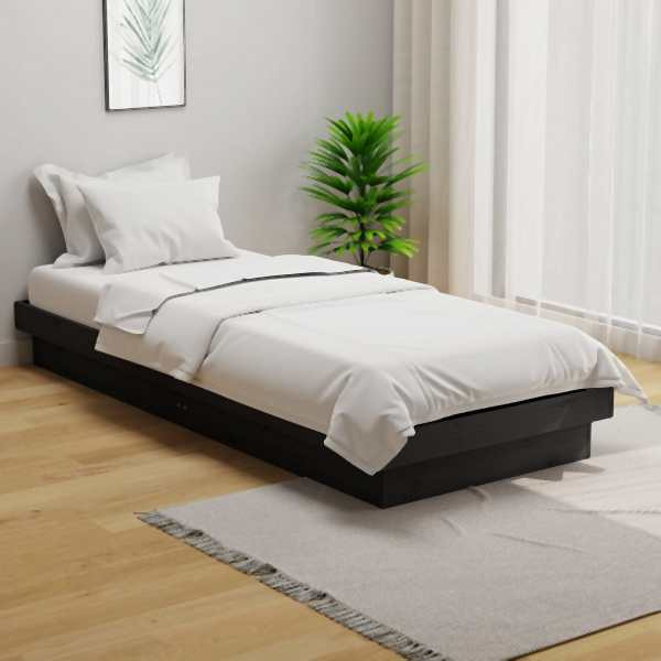 vidaXL Massivholzbett Grau 75x190 cm, 819934, 8720287066859