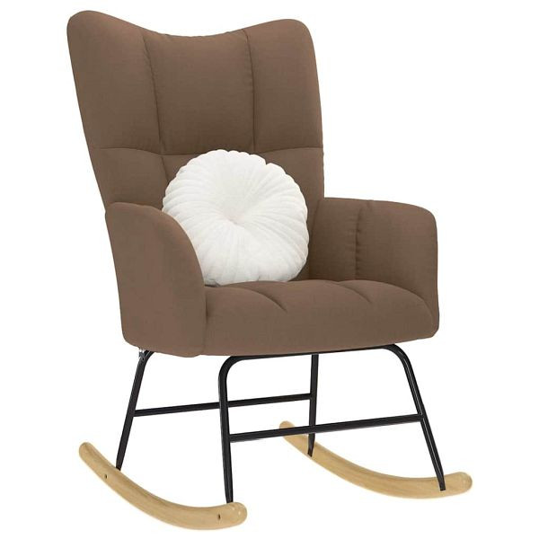 vidaXL Schaukelstuhl Braun Stoff, 4016793, 8721158362186