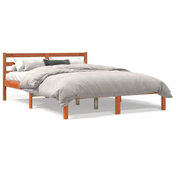 vidaXL Massivholzbett Wachsbraun 120x190 cm Kiefer, 844139