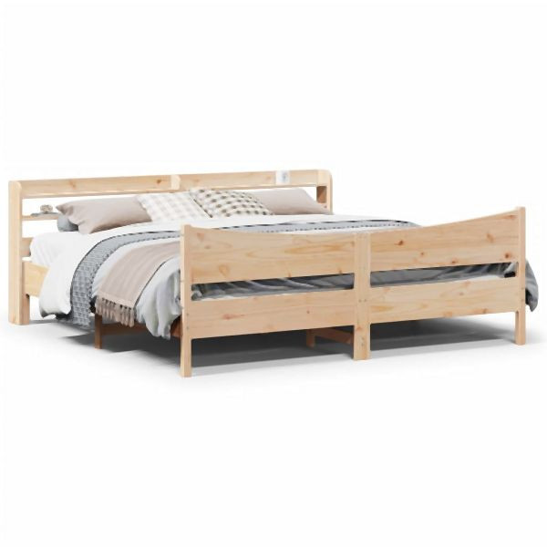 vidaXL Massivholzbett mit Kopfteil 180x200 cm Kiefer, 3307035
