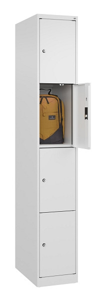 C+P Schließfachschrank Evolo PLUS, 4 Fächer, 1850x300x500mm, 9016/9016, 049000-104 S10020