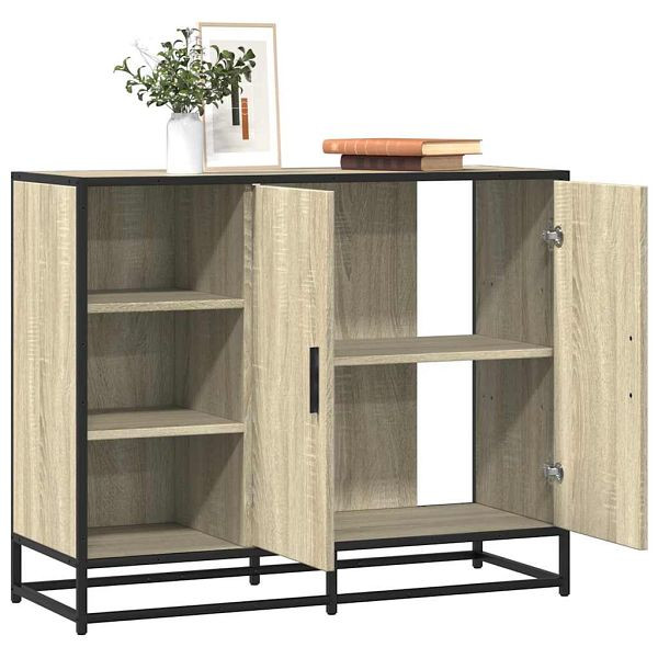 vidaXL Sideboard Sonoma-Eiche 92x35x76 cm Holzwerkstoff, 849020