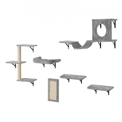 VEVOR Kletterwand Katzen Wandliege Katzenliege Katzenbett Katzenregal 6er-Set, ZYSBGSMPJ6JTKY3NYV0