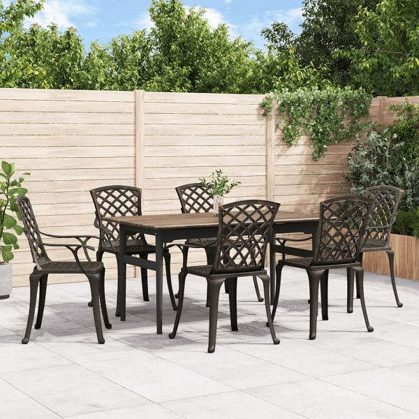 vidaXL Gartenstühle 6 Stück Aluminiumguss Bronzen, 3216319