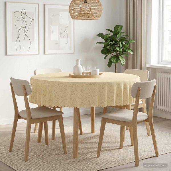 vidaXL Tischdecke 5 stk. Rund Cremeweiß Ø 180 cm, 42040503