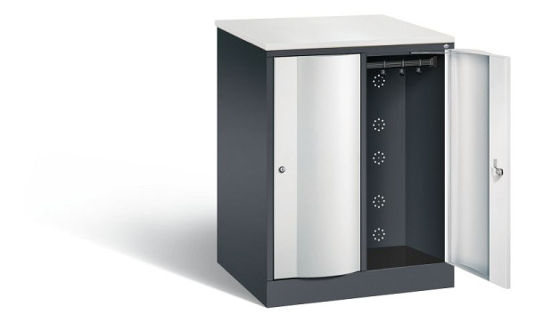 C+P XL-Schließfachschrank Resisto, H1077xB772xT640mm, Farbe: Schwarzgrau / Lichtgrau, 8271-273 S10033