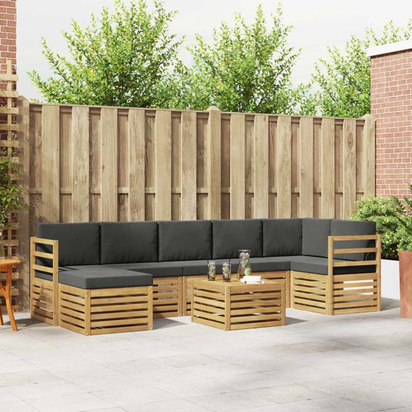 vidaXL Outdoor-Sofagarnitur 8-teilig Weiß und Anthrazit 59 x 59 x 37 cm, 3392217