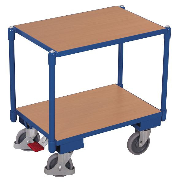 VARIOfit Euro-System-Roller mit 2 Ladeflächen, Ladefläche: 610 x 415 mm, RAL 5010 enzianblau, Ladehöhe: 235 / 665 mm, sw-410.541