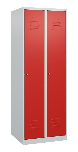 C+P Umkleidespind Classic PLUS mit Mitteltrennwand, 2 Abteile, 1700x600x500mm, 7035/3020, Zylinderschlösser, 0800007-20F S10015