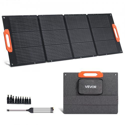 VEVOR 150W Faltbares Monokristallines Solarmodul, ETFE-Solarpanel mit MC4, Typ-C, QC3.0, USB & DC, IP67 wasserdicht, BXZDTYNB1150E7M1N001Y3