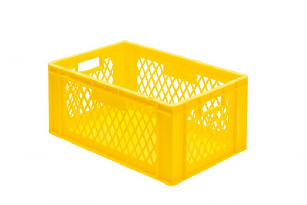 LA-KA-PE TK 600/270-1, Transport-Stapelkasten, gelb, Wände durchbrochen, VE: 2 Stück, 07100 22 14