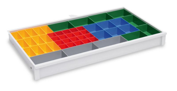 hofe Kunststoff-Set, farbig, passend für Schubladeninnenmaß 918 x 438 mm (B x T), WAKS639143-49