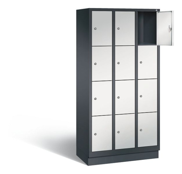 C+P Schließfachschrank Evolo, H1800xB900xT500mm, Farbe: Schwarzgrau / Lichtgrau, 48020-304 S10052