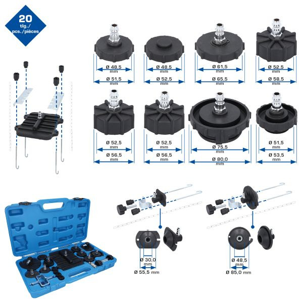 Brilliant Tools Universal-Adaptersatz zur Bremsentlüftung, 20-teilig, BT701220