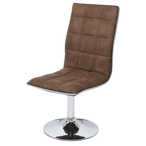 Mendler 2er-Set Esszimmerstuhl HWC-C41, Stuhl Küchenstuhl, höhenverstellbar drehbar, Stoff/Textil, vintage braun, 59107