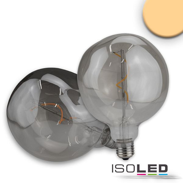 ISOLED E27 Vintage Line LED Dekobirne 125, 4W ultrawarmweiß, Glas smoky, dimmbar, 114169