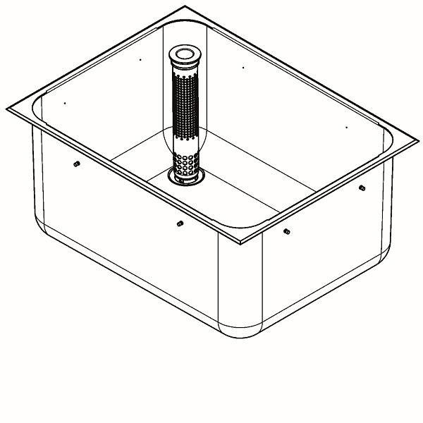 KWC Einlegebecken, ANIMA, Edelstahl, 635x300x485 mm, Ablauf hinten links, 2000100326