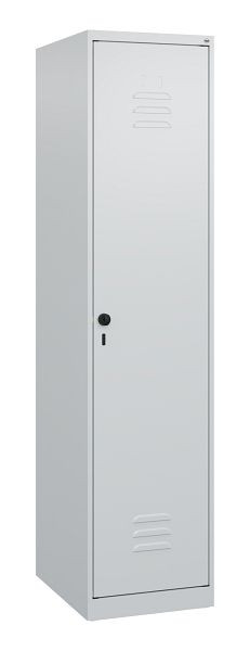 C+P Umkleidespind Classic PLUS mit Mitteltrennwand, 1700x400x500mm, 7035/7035, Drehriegel, 0800007-12F S10008