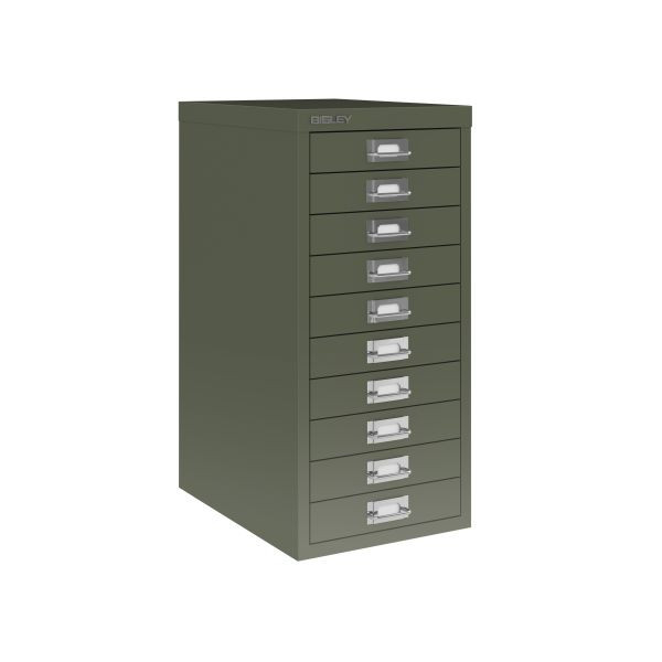 Bisley Home MultiDrawer, 29er Serie, DIN A4, 10 Schubladen, Farbe olivgrün, L2910623