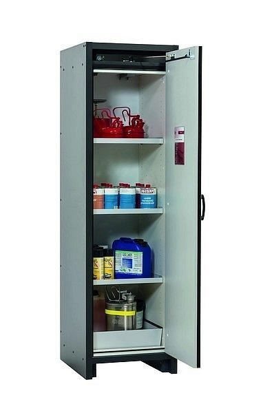 asecos Sicherheitsschrank Q-CLASSIC-30, Q30.195.056.R in reinweiß RAL 9010 mit 3x Fachboden (Stahlblech), 31007-070-33407
