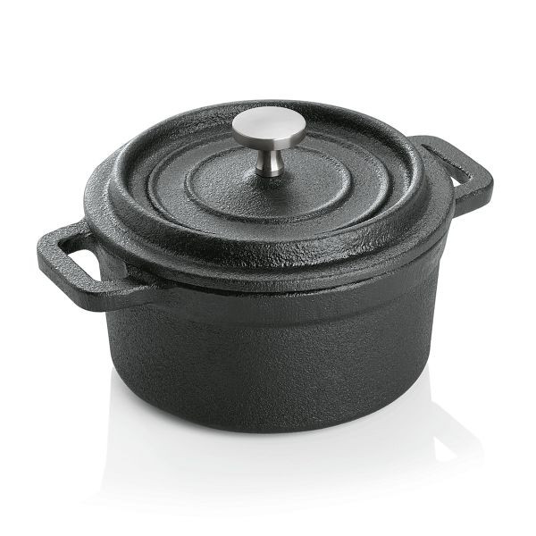 WAS Cocotte, Durchmesser 10 cm, schwarz, Gusseisen, 3525101
