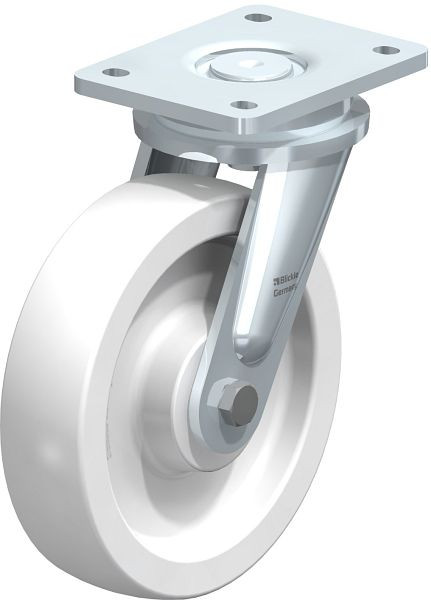 Blickle LO-SPO 200G Stahlgeschweißte Schwerlast-Lenkrolle, Polyamid, Weiß, 48124