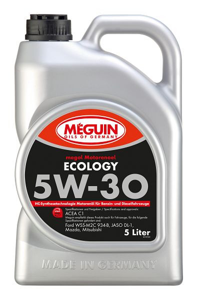 Meguin megol Motorenöl Ecology SAE 5W-30, Kanister Kunststoff, VE: 5 Liter, 3187