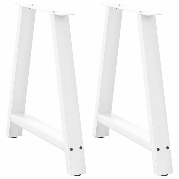 vidaXL Couchtischbeine A-Form 2 Stk. Weiß 70x(72-73) cm Stahl, 4012853